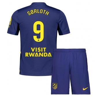 Billige Fotballdrakt Atletico Madrid Alexander Sorloth #9 Replika Bortedraktsett Barn 2025-26 Kortermet (med bukser)